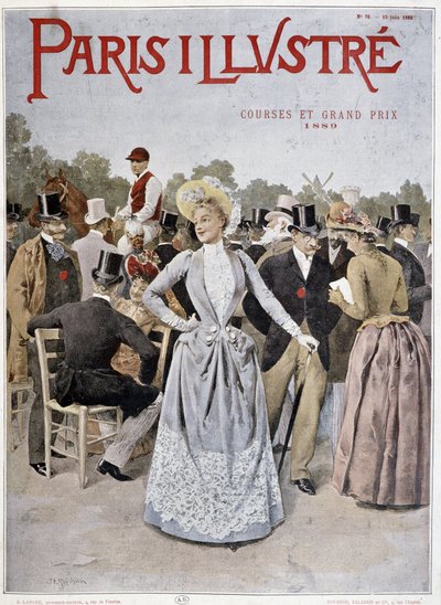 A nézők a versenyeken – a „Paris Illustréban”” alkotó: Unknown artist