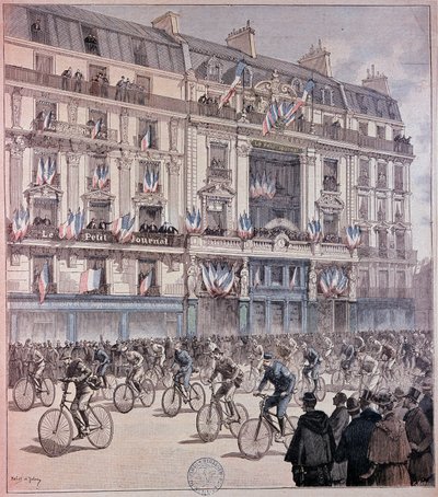 A Párizs-Brest futam rajtja – az 1891.09.12-i „” Petity Journal”-ban alkotó: Unknown artist