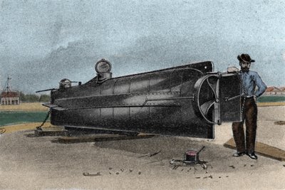 A CSS H. L. Hunley tengeralattjáró (tengeralattjáró), amelyet a Konföderációs Államok haditengerészete használt a szecessziós háború során. 1861-1865 19. századi metszet alkotó: Unknown artist