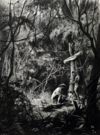 Henri Mouhot felfedező sírja Indokínában. alkotó: Unknown artist