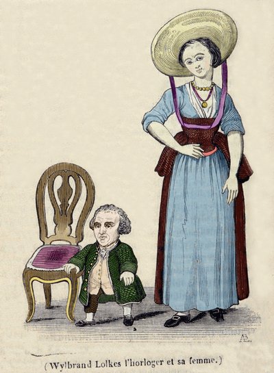 Az órás Wylbrand Lolkes a feleségével. 19. századi metszet. alkotó: Unknown artist