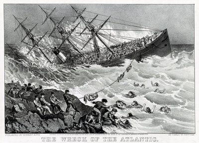 A White Star Line RMS Atlantic transzatlanti óceánjáró roncsa Nova Scotia partjainál alkotó: Unknown artist