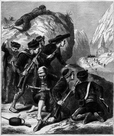 Harmadik karlista háború (1872-1876): karlista les Navarrában. alkotó: Unknown artist