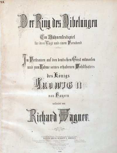 Wagner Der Ring des Nibelungen című kottájának címlapja alkotó: Unknown artist