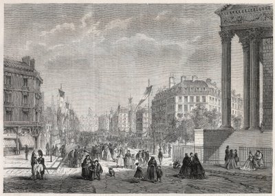 Párizs átalakulásai a második birodalom alatt, Paris Haussmann: a Boulevard Malesherbes díszítése, 1861. augusztus 13-án, felavatása napján – „Le Monde Illustré” metszet” alkotó: Unknown artist