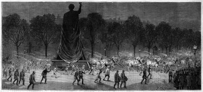 A Republique szobor (Marianne bronz, 9,50 m magas) fordítása Thiebaut úr műhelyéből a párizsi Place de la Republique-ban 1883-ban alkotó: Unknown artist