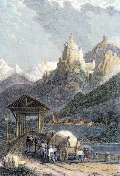 Trostburg kastély Tirolban. alkotó: Unknown artist