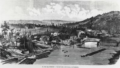 USA: Az olajország Pennsylvaniában, az Oil Creek Valley-ben. alkotó: Unknown artist