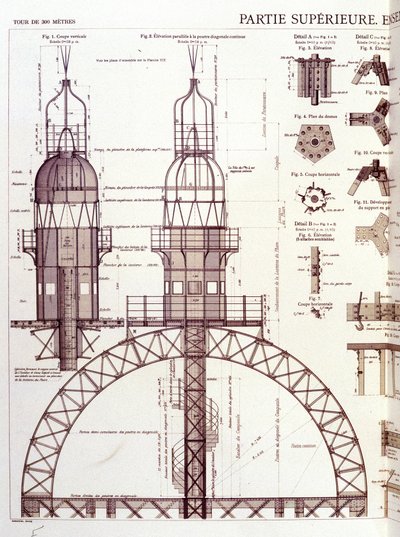Az Eiffel-torony felső része (3. emelet) - ipari formatervezés alkotó: Unknown artist