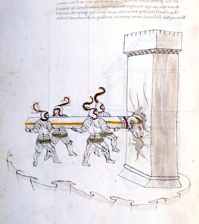 Hívő használata támadás során a 16. században. alkotó: Unknown artist
