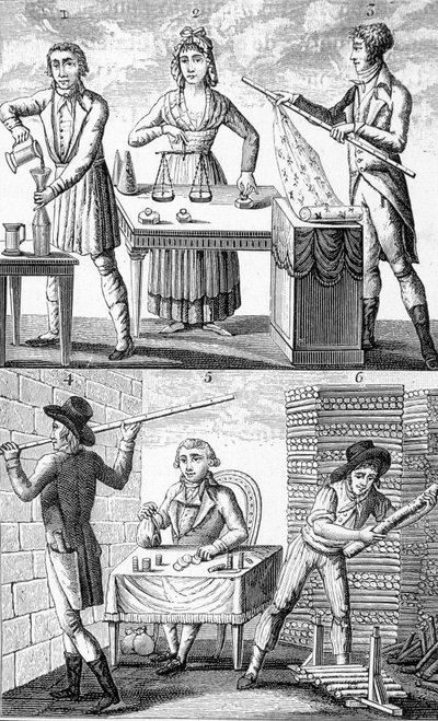 Új súlyok és mértékek alkalmazása 1795-ben. alkotó: Unknown artist
