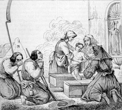Vendean erkölcsök - a szökőkút szentje. alkotó: Unknown artist