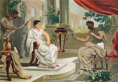 Vespasianus (latinul Titus Flavius Vespasianus) idősebb Pliniusszal. híres hombres y Mujeres után. Barcelona 1877. Idősebb Plinius (23-79) - alkotó: Unknown artist