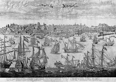 Kilátás Lisszabonra, metszet, Portugália alkotó: Unknown artist