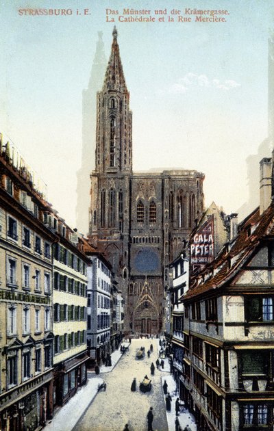 Kilátás a strasbourgi székesegyházra a 19. század végén alkotó: Unknown artist