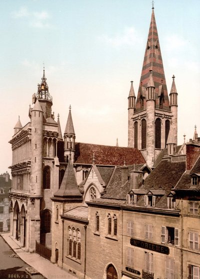Kilátás a dijoni Notre Dame-templomra. Photochrome v. 1890. alkotó: Unknown artist
