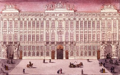 A bécsi császári kancellária látképe, Ausztria Metszet 1820-ból alkotó: Unknown artist