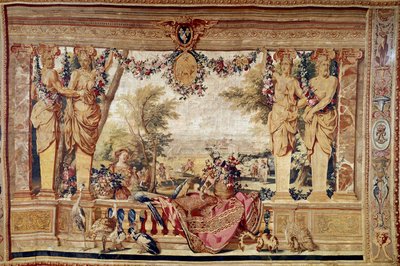 Kilátás a Vincennes-i kastélyra. 17. századi kárpit. Párizs, nemzeti bútorok alkotó: Unknown artist