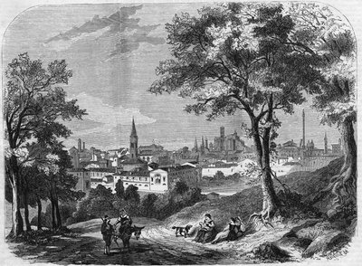 Kilátás az olaszországi Bologna városára 1860-ban. alkotó: Unknown artist