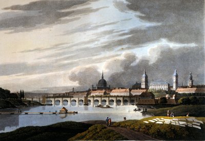 Kilátás a németországi Drezda városára. 1815. alkotó: Unknown artist