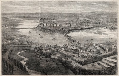 Mantova városának kilátása (Mantova, Mantua) a XIX alkotó: Unknown artist