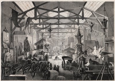 Eugene Delessert, nyilvános partikat szervező cég építőipari műhelyeinek kilátása, a Dauphine a Paris sugárút - „Le Monde Illustré” gravírozása” alkotó: Unknown artist
