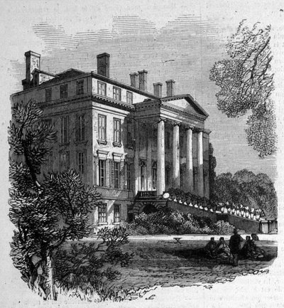 Kilátás a Chateau Margaux birtokára (33), ahol Bordeaux első Grand Cruja született. századi metszet. alkotó: Unknown artist