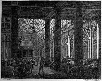 Kilátás az Orléans-i galériára a Palais Royal de Parisban 1835-ben. alkotó: Unknown artist