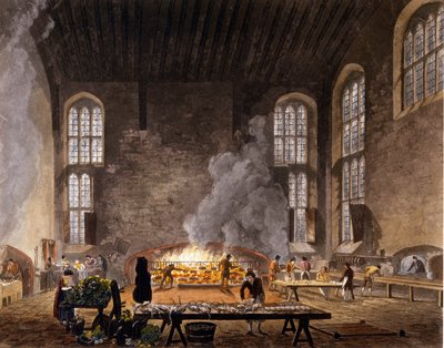 Kilátás az Oxfordi Egyetem Christ Church konyháira. 1850 alkotó: Unknown artist