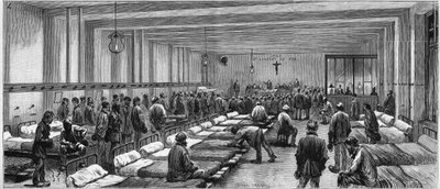 Kilátás a Hospitalite éjszakai menedékére a párizsi rue de Tocqueville 59. szám alatt alkotó: Unknown artist