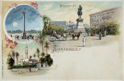 Alexandria kilátásai - képeslap, 19. század vége alkotó: Unknown artist
