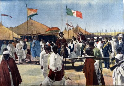 II. Menelik (1844-1913, etióp király) látogatása az olasz meghatalmazott Ciccodicola elnökénél alkotó: Unknown artist