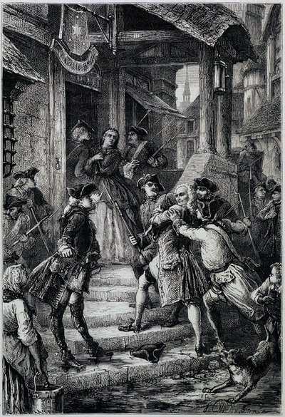 Voltaire-t (1694-1778) 1753-ban tartóztatták le Frankfurtban a nagy II. Frigyes parancsára – a Histoire de France-ban a legtávolabbi időktől 1789-ig M. Guizot alkotó: Unknown artist