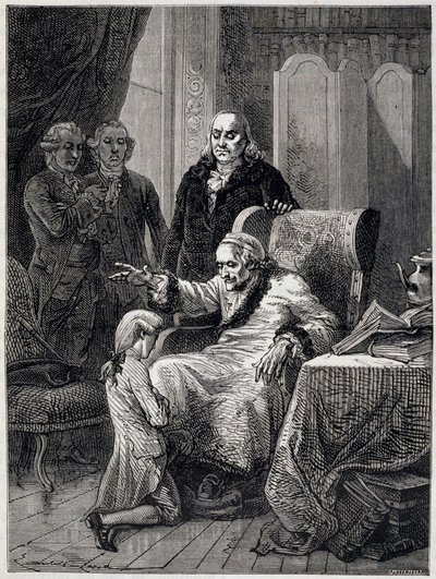 Voltaire Franklin unokáját ülteti padba – Guizot „L