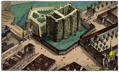A Bastille látképe madártávlatból 1553-ban, Metszet XIX. alkotó: Unknown artist