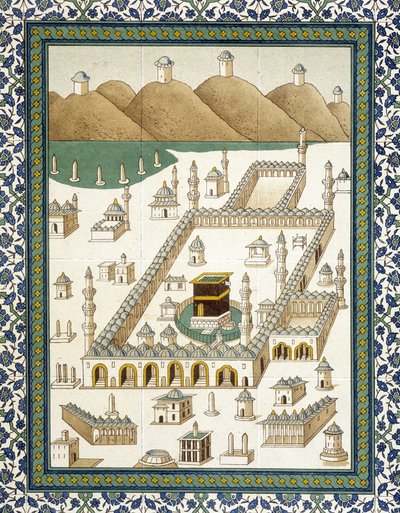 Falfajanszok: a Kasbah-t (kasbah) és környékét (Mekkát) ábrázoló tabló – a Prisse d