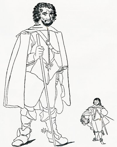 Walter Parsons és Sir Jeffrey Hudson, A The Strand Magazine 1894-es kiadásából. alkotó: Unknown artist