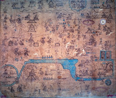 Háború a Yacanex által vezetett északi népek ellen; Chiconquauthli, Acolhua Xolotl főnökének halála, amely Nopaltzin, Achitometl, Colhuacan királya lett. A Chichimeque nemzet térképe Amacui Xolotl császártól Nezahualcoyotlig (963-142) alkotó: Unknown artist