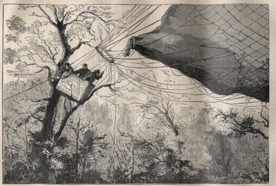 1870-es háború: az „Armand Barbes” labda leereszkedése Leon Gambettával (1838-1882) a fedélzeten 1870. október 7. – Metszet a „La Science francaise”-ben” alkotó: Unknown artist