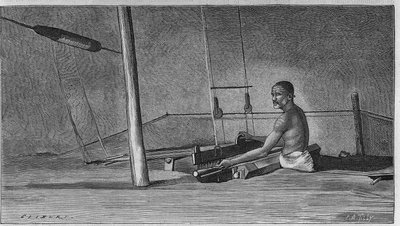 Szövés Indiában: A takács szakma. alkotó: Unknown artist
