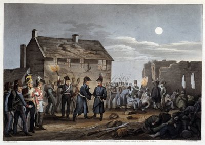 Wellington és Blucher véletlenül találkoztak Waterlooban – Edward Orme, ill. írta: Atkinson, London alkotó: Unknown artist
