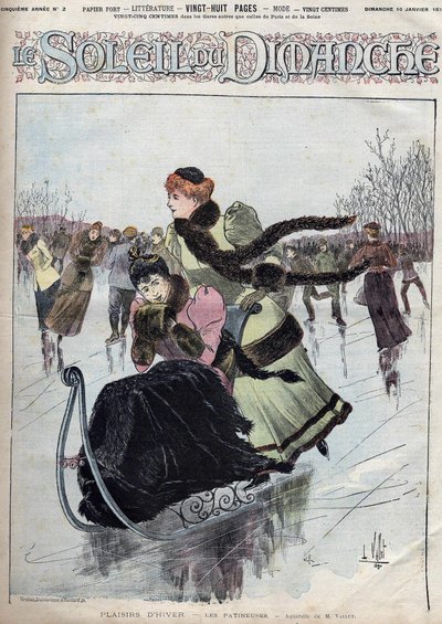 Téli mulatság. A korcsolyázók. Mr. Vallet akvarellje a vasárnapi napra. január 10 alkotó: Unknown artist
