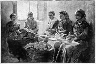 Munkások horzsakőt Lipari Szicília XIX. századi metszet alkotó: Unknown artist