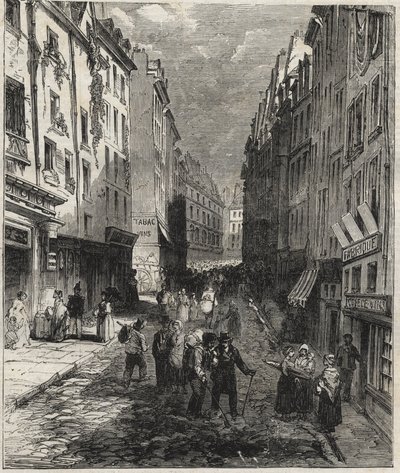 A rue de la Montagne Sainte-Genevieve (Sainte Genevieve) munkái Párizs 5. kerületében 1858-ban. alkotó: Unknown artist