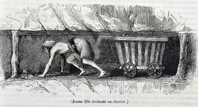 Fiatal lány a szénbányákban dolgozik Angliában alkotó: Unknown artist
