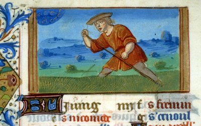 Zodiákus rák és fűnyírás - Középkori miniatűr (ref. 137, 048v): Engedélykérés a Toulouse-i Városi Könyvtártól (tel: 05 62 27 66 66) alkotó: Unknown artist
