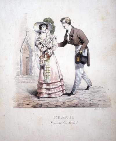 párost ábrázoló műfaji jelenet: ""Nagyon merész vagy..."" alkotó: Unknown artist