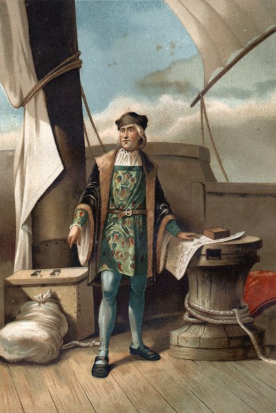 Kolumbusz Kristóf portréja olasz nyelven Cristoforo Colombo genovai származású navigátor (Genoa alkotó: Unknown artist