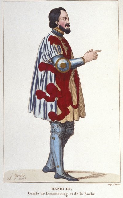 III. Henrik luxemburgi gróf (1247 - 1284) portréja.1830-as metszet. alkotó: Unknown artist