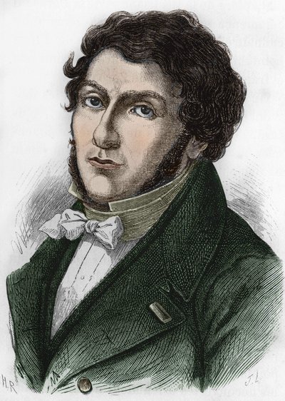 Jean François (Jean-Francois) Champollion portréja, aki Champolliont a fiatal francia egyiptológusnak nevezte (1790-1832). alkotó: Unknown artist